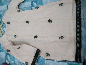 Embroidered Kurti with Lace Trim