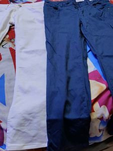 Men White And Blue Jeans Combo Of 2