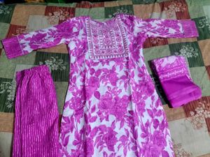pink kurti set