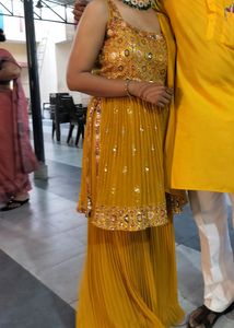 Price Drop On Mustard Yellow Sharara For Hald
