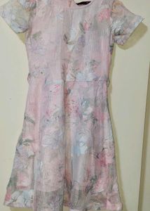 Pastel Floral A-Line Dress – Gently Used, Excellen