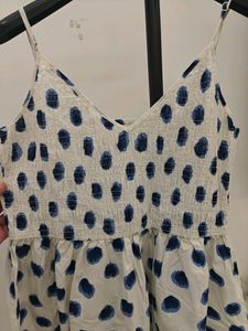 H&amp;M White/Blue Dress