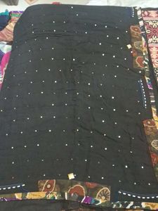 Black Sequence Work Saree