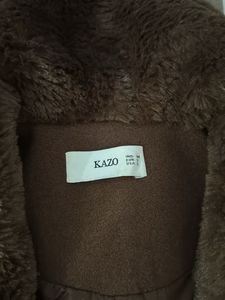 Kazo Brown Fur Collared Coat