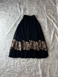 Lace Trim Maxi Skirt