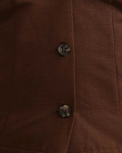 Brown Fitted Halter Neck Textured Top