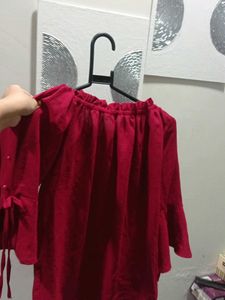 Red Off-Shoulder Top