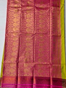 Pink &amp; Green Brocade Sari