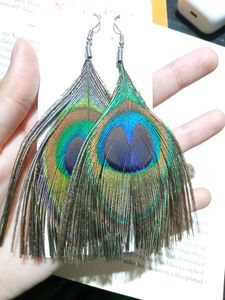 Peacock Feather Boho Earrings