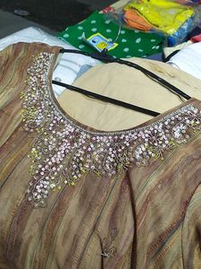 Vintage-Style Dress with Embellished Neckline