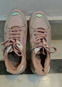 Solid Pink Women Sneakers