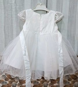 Elegant White Embroidered Frock