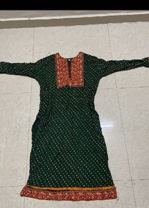 Green Embroidered Kurta