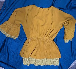 Mustard Peplum Top