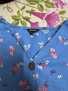 Floral Button-Down Peplum Top