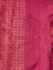 Pink Banarasi Silk Saree with Blouse