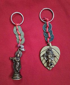 Lord Krishna And Ganesh keyrings.