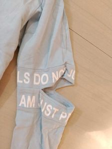 Light Blue Graphic Print Long Sleeve