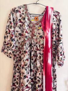 Floral Print Embellished Dress