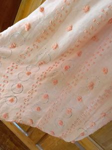 Peach Floral Applique Duppatas