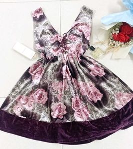 Velvet Cute & Rich Print Mini Dress