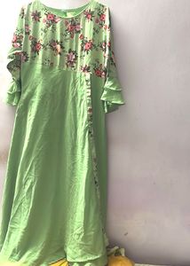 Floral Green georgette  Kurta