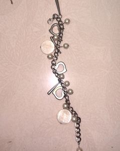 Pearl &amp; Heart Charm Bracelet