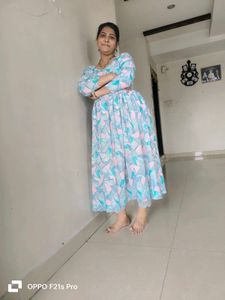 Pastel Geometric Print Maxi Dress