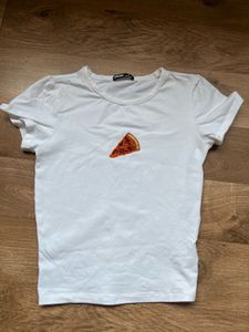 White Tee with Pizza Slice