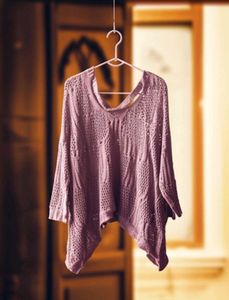Combo Lavender Knit Poncho