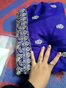 Georgette Embroidered Blue Semi-Stitched Lehenga