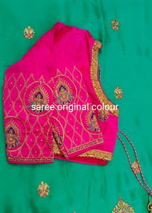 Sea  green colour saree