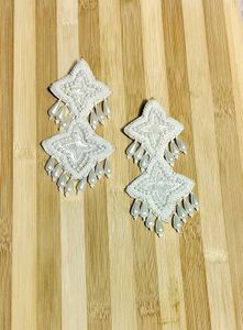 BEADED LONG DANGLER EARRINGS 🤍