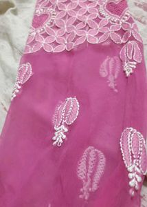 Pink Original Lukhnavi Embroidered Kurti