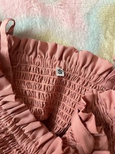 Pastel Pink Midi A- Line Dress