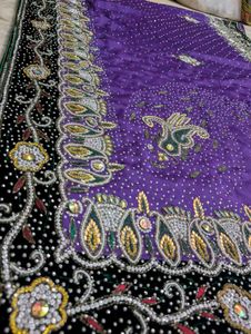 Purple Embellished Saree