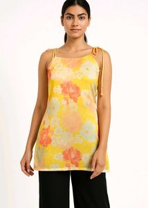 Floral Tie-Strap Kurti Stiched For Sale Purpuse