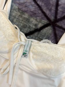 White Lace Trim Bodycon Dress