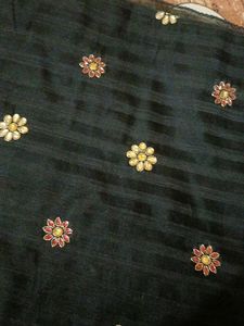 Black  Beautiful Work Saree