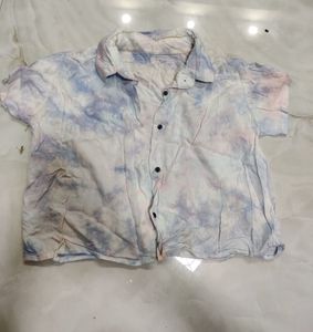 Tie Dye Crop Shirt Top
