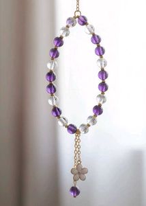 &#34;Amethyst purple ✨and Glass Pink Beaded Bracelet w