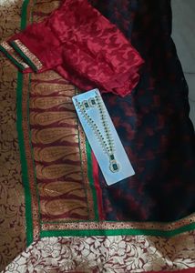 Beautiful Black  & Red Georgette Benarasi Sarees