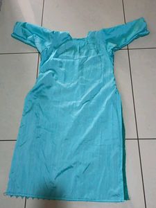Teal Embroidered Kurta Dress