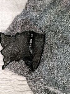 SHEIN Gray Turtleneck Top