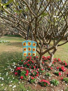 Sunflower Crochet Tote Bag