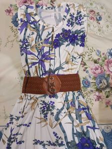 Floral Dress with Belt