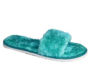 Any One Fuzzy Blue Slippers