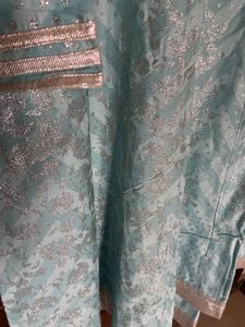 W Sky Blue Anarkali Low High Festive Kurta (16)x
