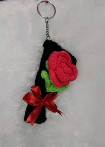 Crochet Mini Rose Bouquet Keychain 😍