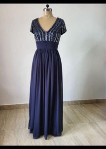 Elegant Navy Blue Maxi Dress